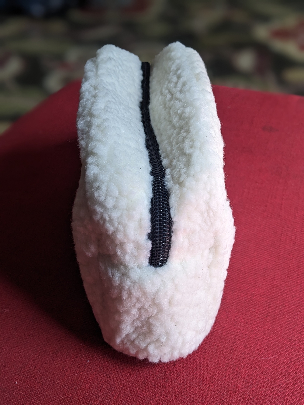 kate spade Cream Sherpa Cosmetic Pouch with Black Zipper